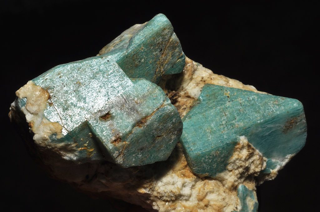Amazonite crystals on matrix, Ethiopia