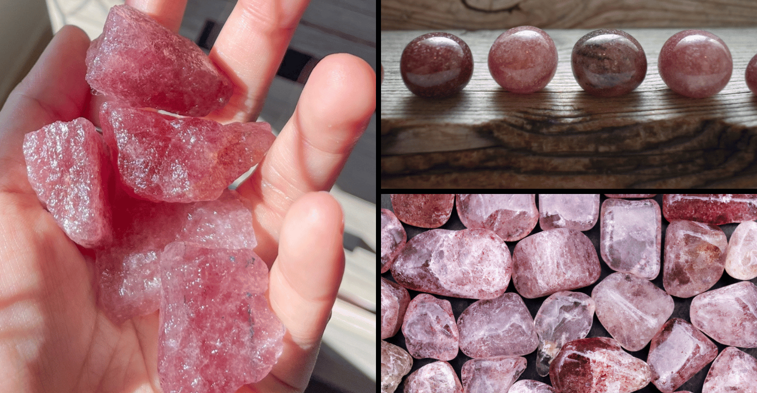 کوارتز توتفرنگی (Strawberry Quartz)